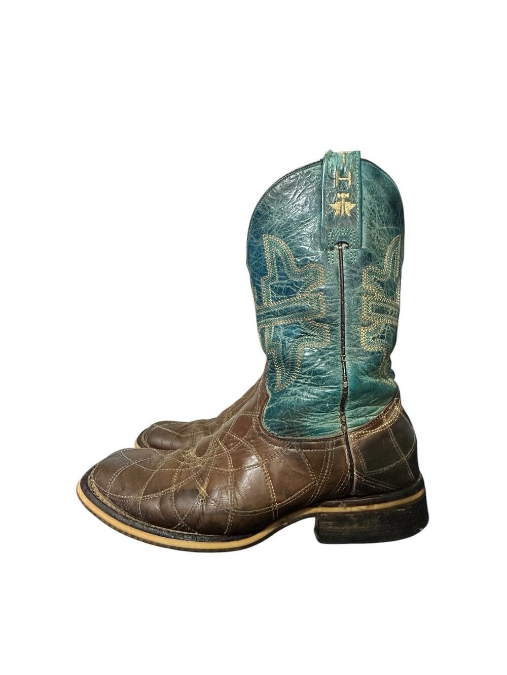 Tin Haul Boots Tin Haul Ladies Dreamcatcher Boots Size 8 Used Brown Teal Western